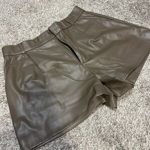 Zara High Waist Leather Shorts